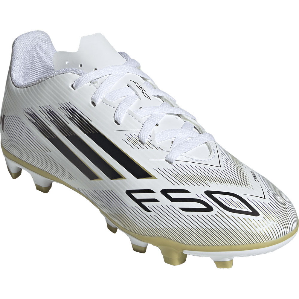 adidas F50 Club FG Jr - white/black/gold metalic | Soccer Center