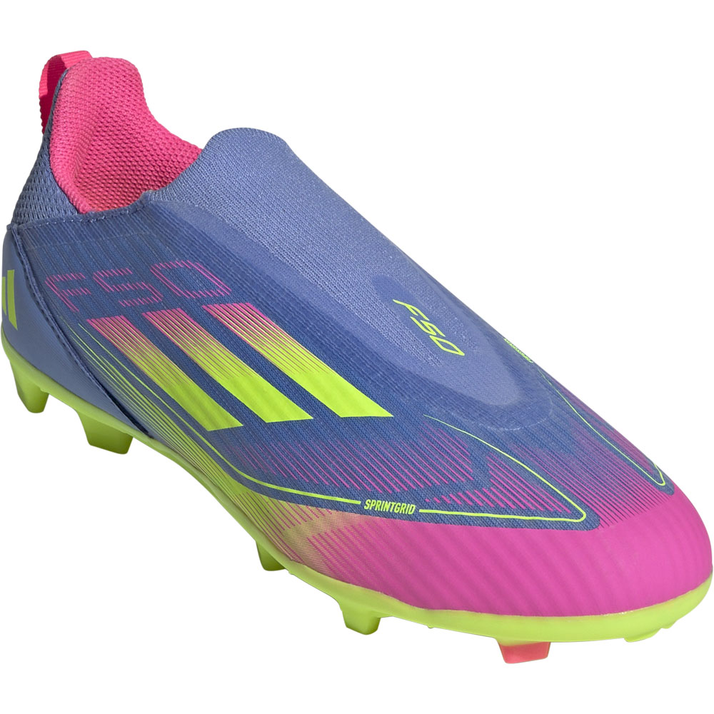 adidas F50 League LL FG Jr - blue fusion/lucid lemon/lucid pink