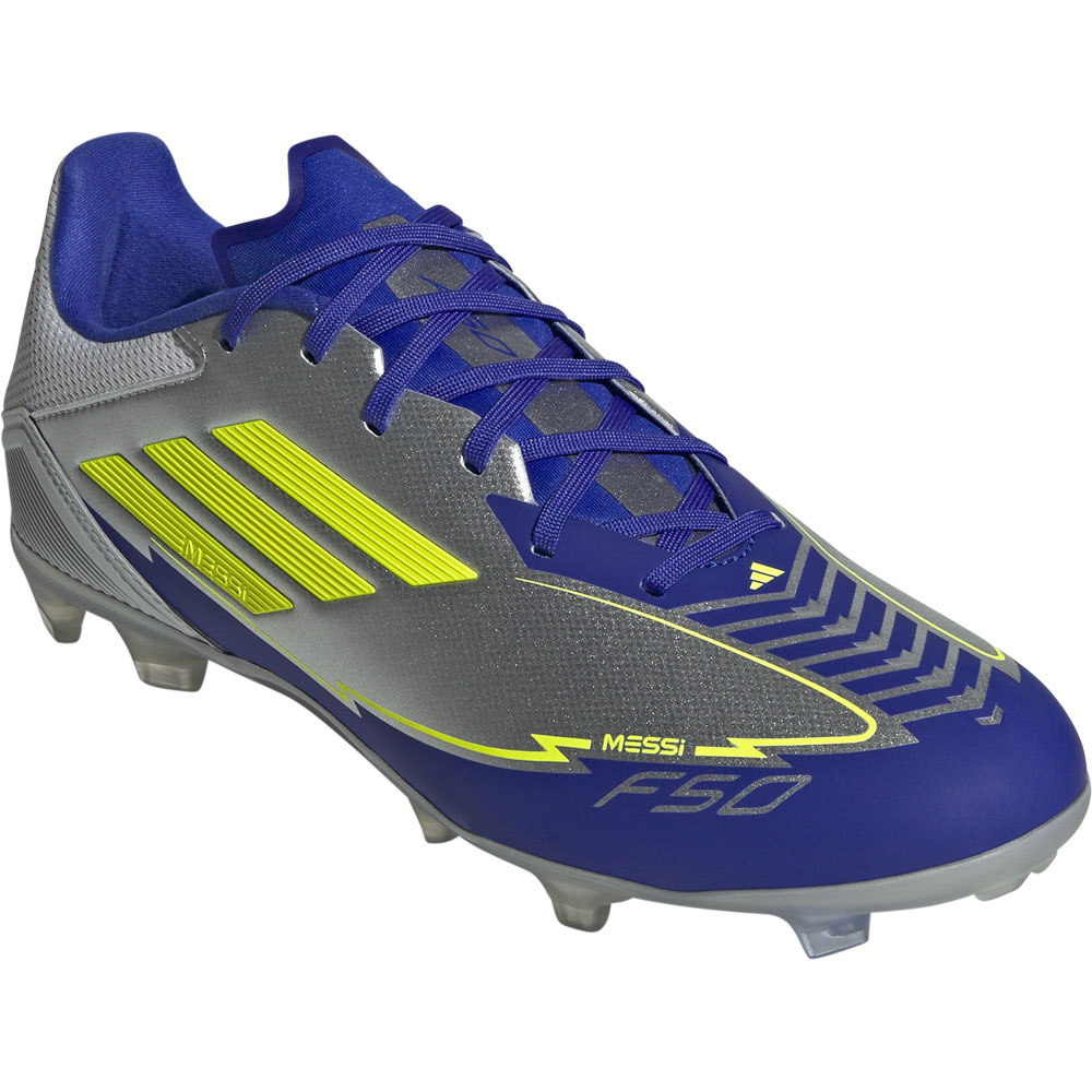 adidas F50 League Messi FG - silver/solar yellow/lucid blue