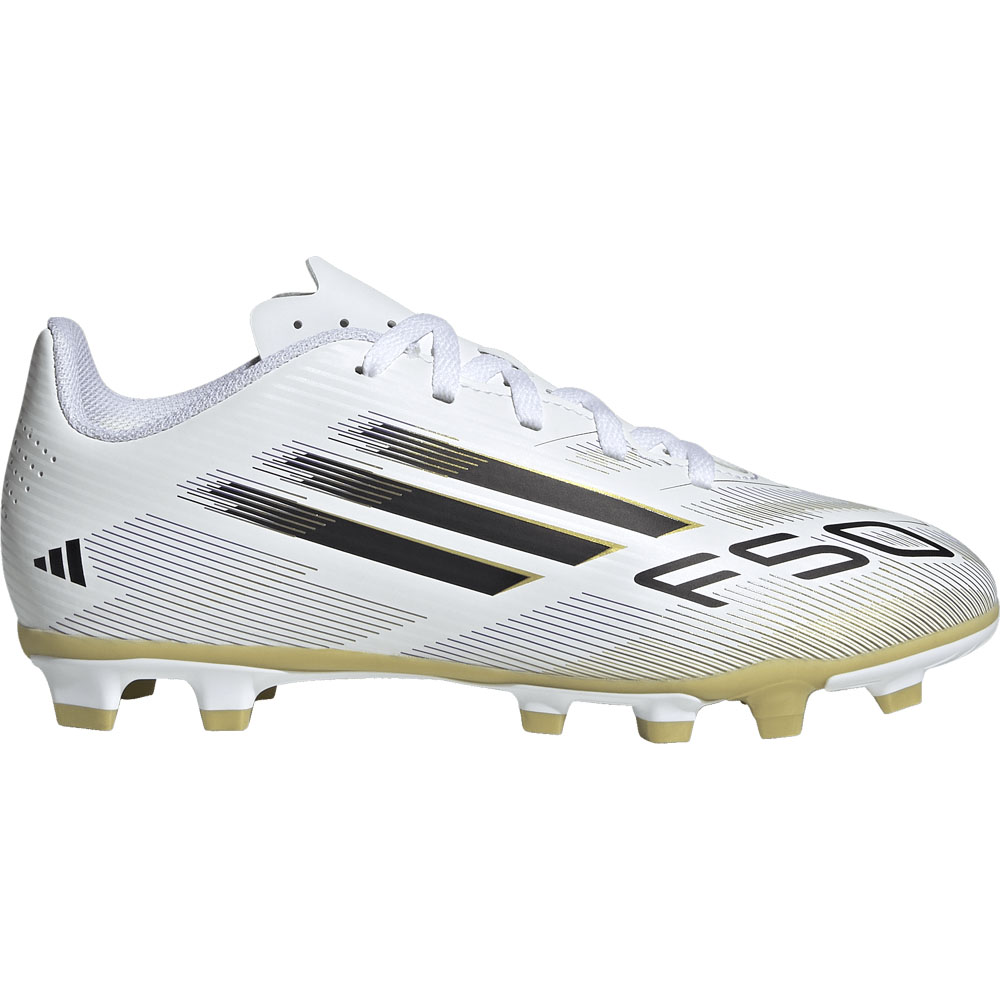 シューズ  F50+FG adidas F50 Club FG Jr - white/black/gold metalic | Soccer Center